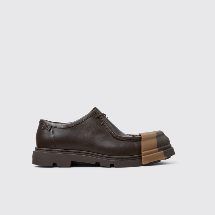 Side view of Junction Brown Leather Men's Shoe.