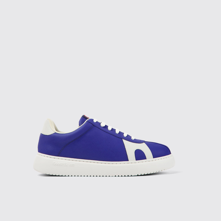 Side view of Runner K21 MIRUM® Blue and white MIRUM® textile sneakers for men