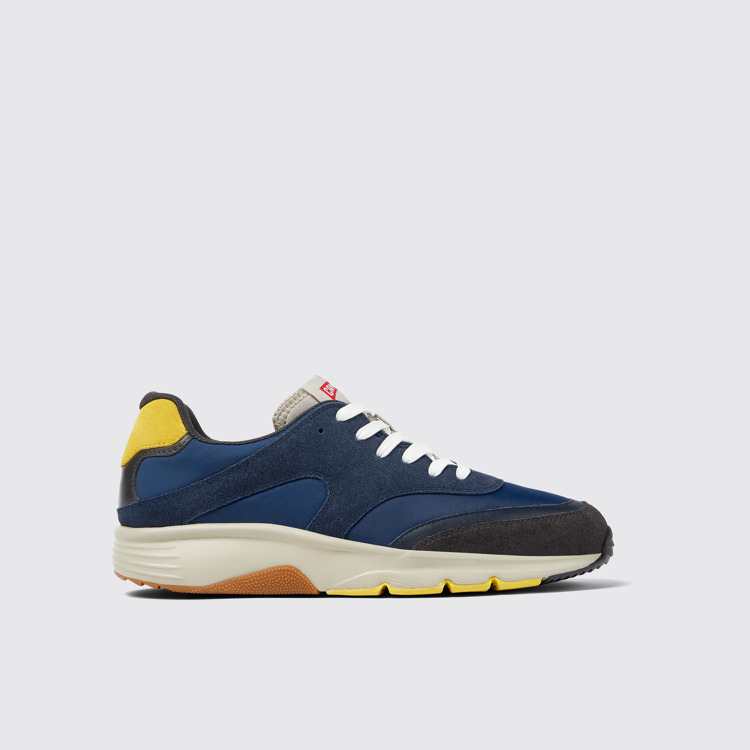 Side view of Drift Multicolored textile and nubuck sneakers for men