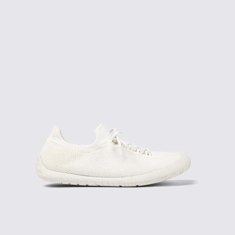 Side view of Peu Path White Textile Sneaker for Men