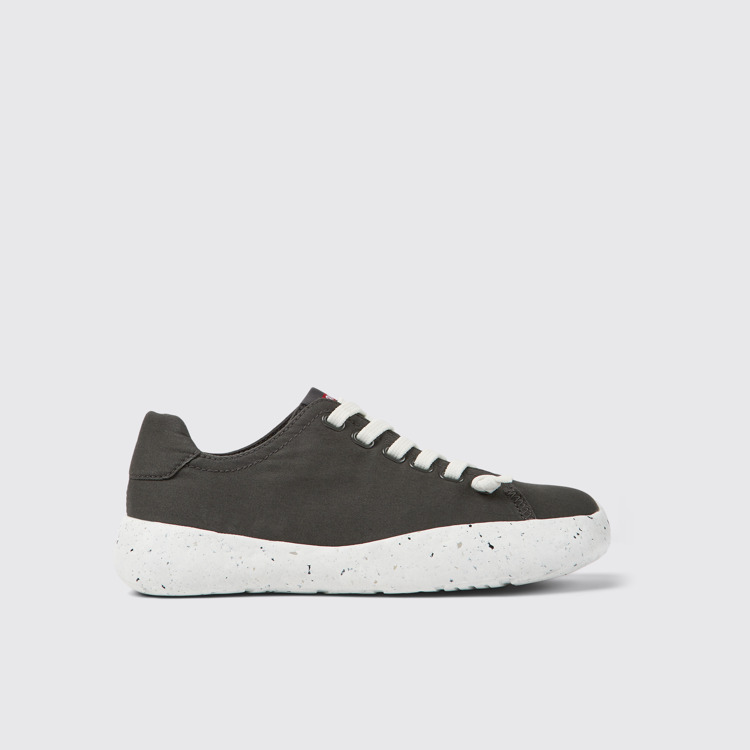 Side view of Peu Stadium Gray textile sneakers for men