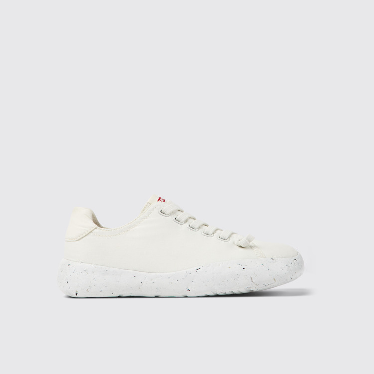 Side view of Peu Stadium White textile sneakers for men