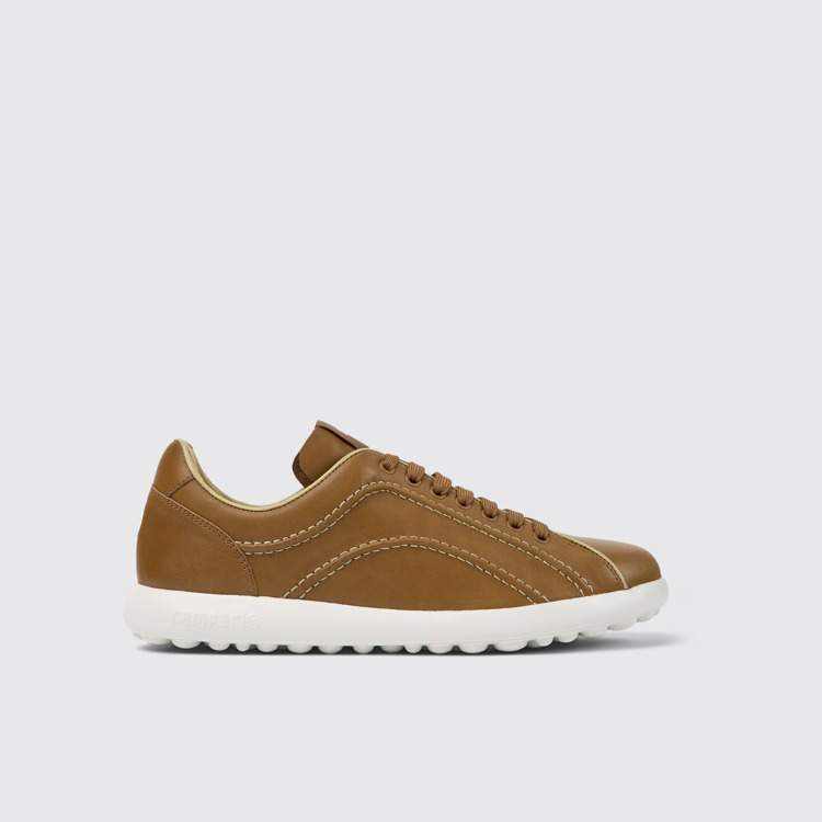 Side view of Pelotas XLite Brown leather sneakers for men