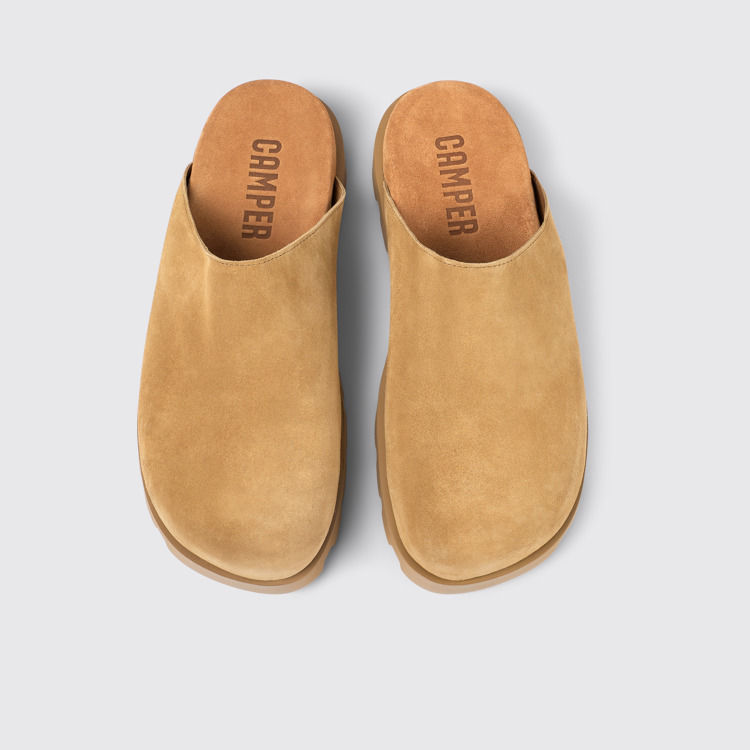 Overhead view of Brutus Sandal Beige Nubuck Clog for Men