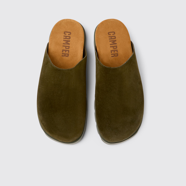 Overhead view of Brutus Sandal Green Nubuck Sandals for Men.