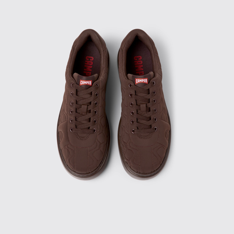 Overhead view of Runner K21 Burgundy textile sneakers for men