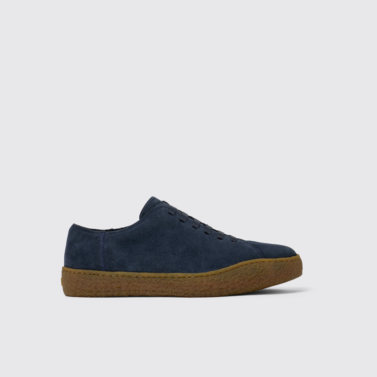 Peu Terreno Blue Nubuck Shoes for Men. modelin yandan görünümü