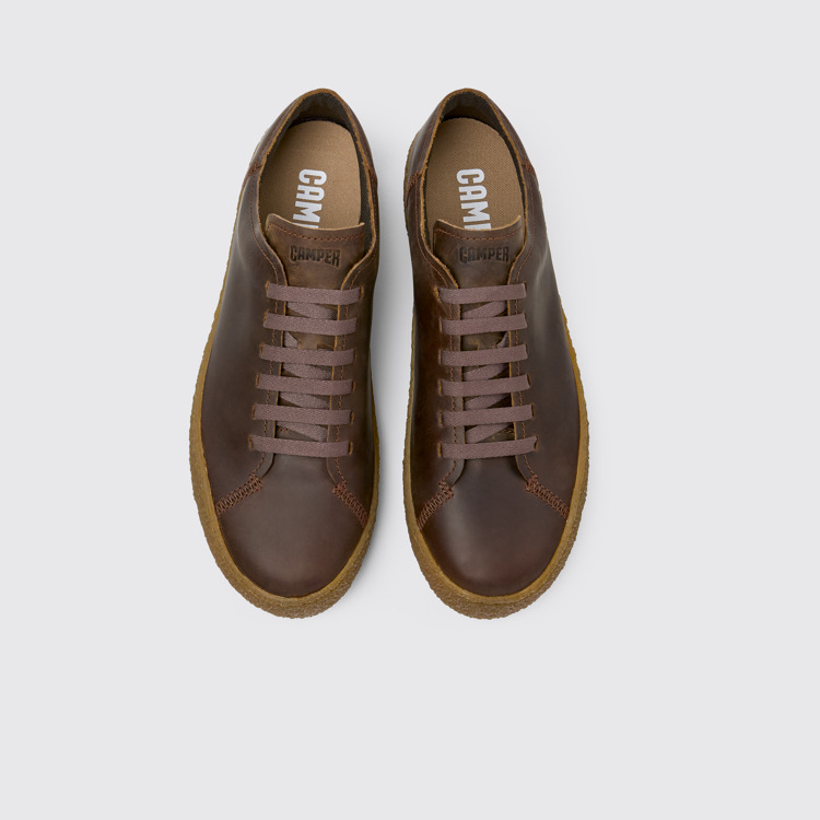 Overhead view of Peu Terreno Brown nubuck shoes for men