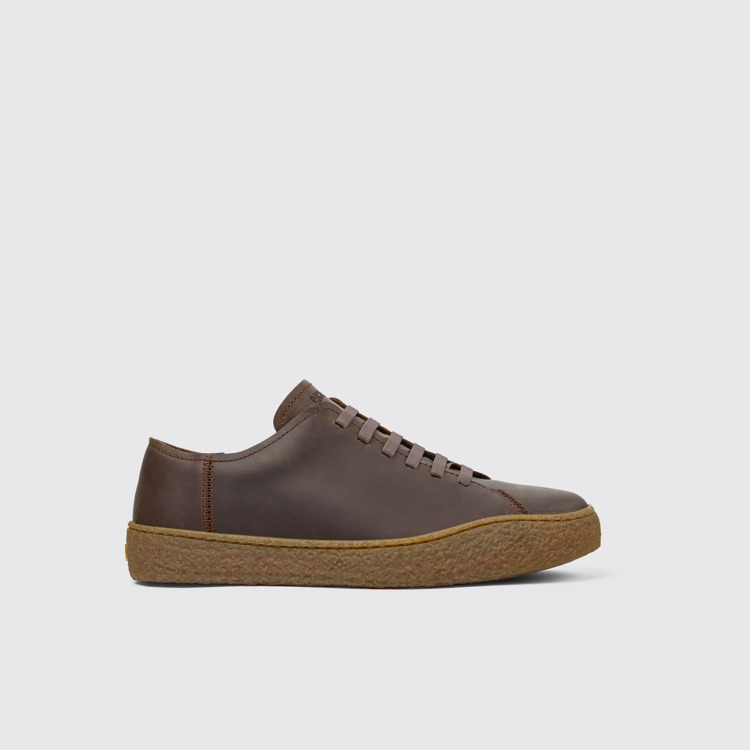 Side view of Peu Terreno Brown nubuck shoes for men