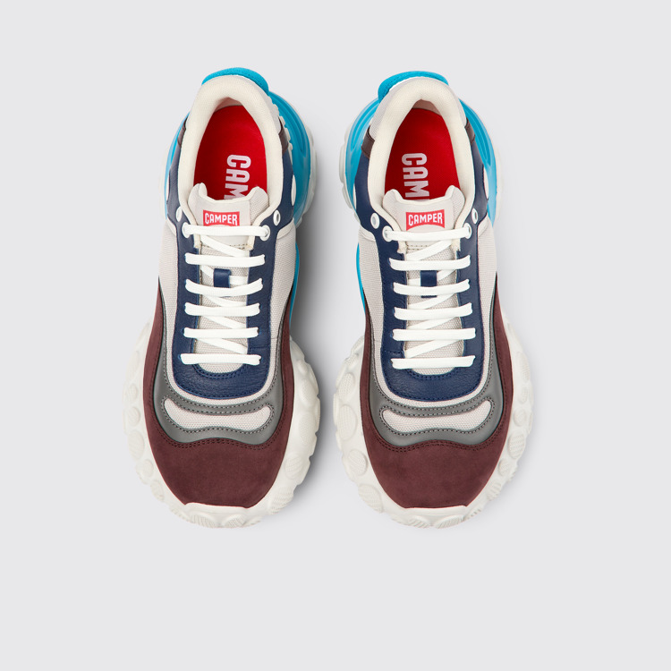 Overhead view of Pelotas Mars Multicolored textile and nubuck sneakers for men