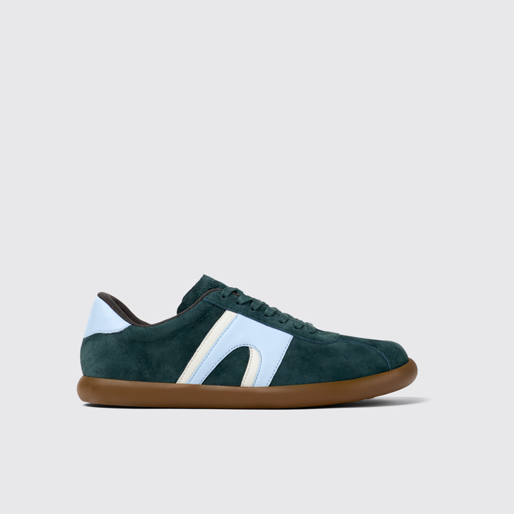 Side view of Pelotas Soller Green Nubuck/Leather Sneaker for Men