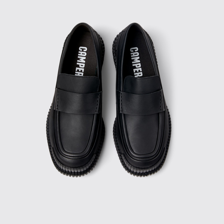 Pix Mocasines de piel negra para hombre.