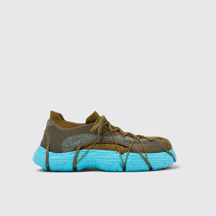 Side view of ROKU Green, blue Sneaker for Men