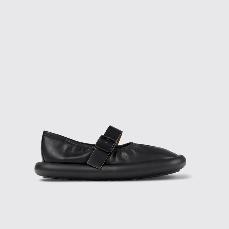 Aqua Ballerines en cuir noir pour homme