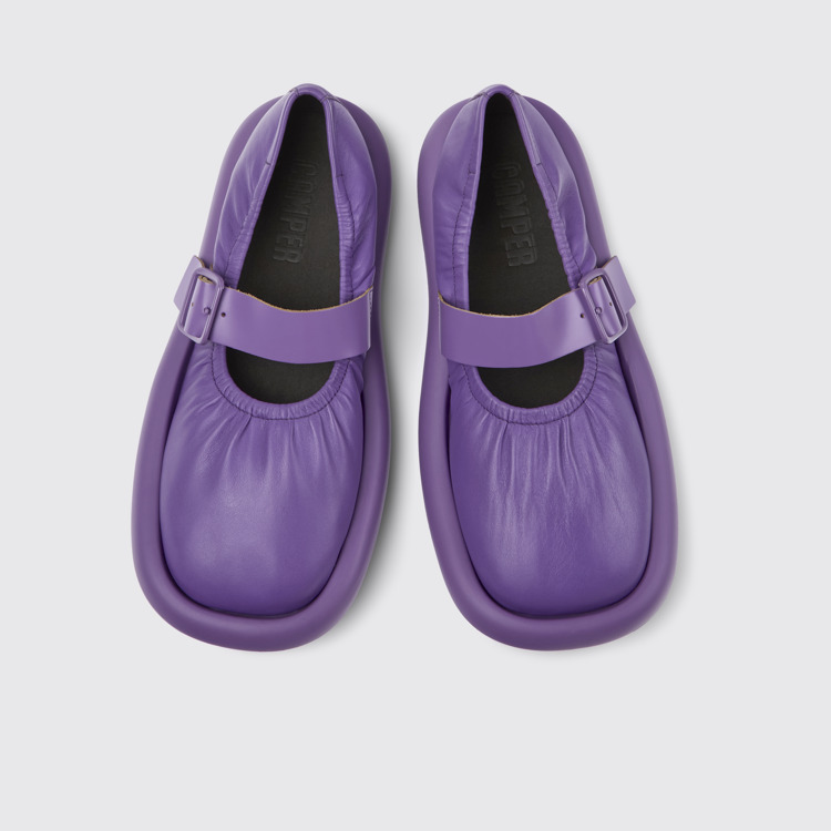 Overhead view of Aqua Purple Full-grain Low Shoe for Men