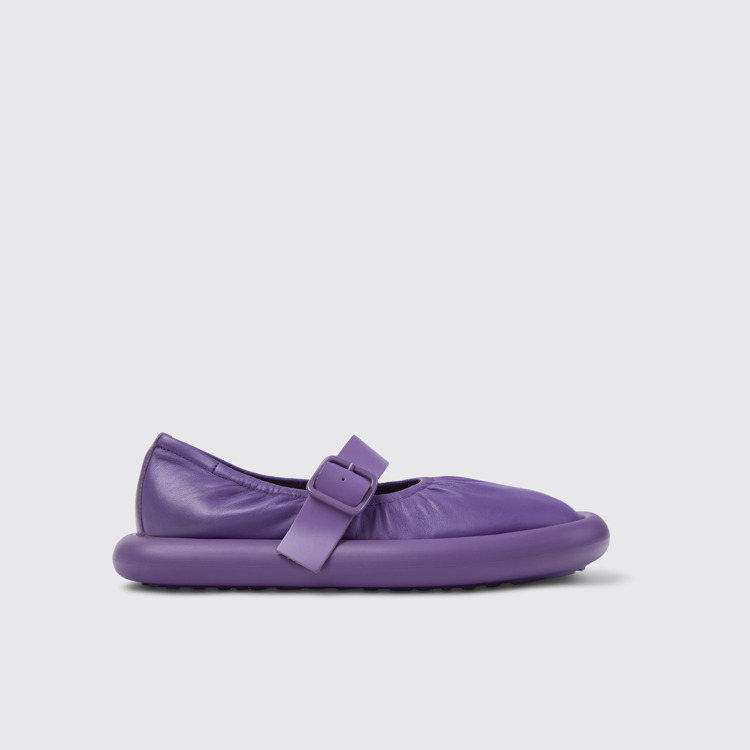 Aqua Chaussures basses en cuir pleine fleur violet pour homme