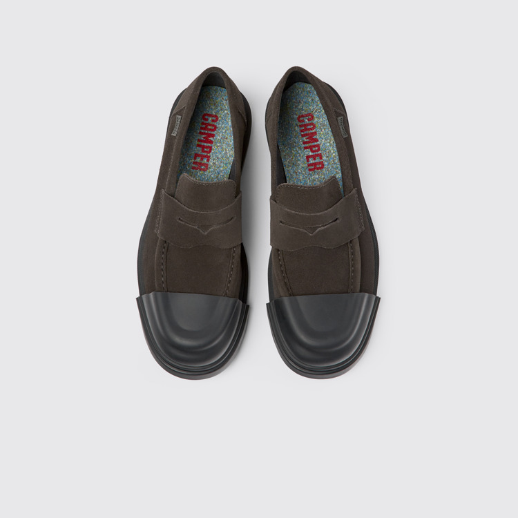 Overhead view of Junction Gray Nubuck Moccasin for Men