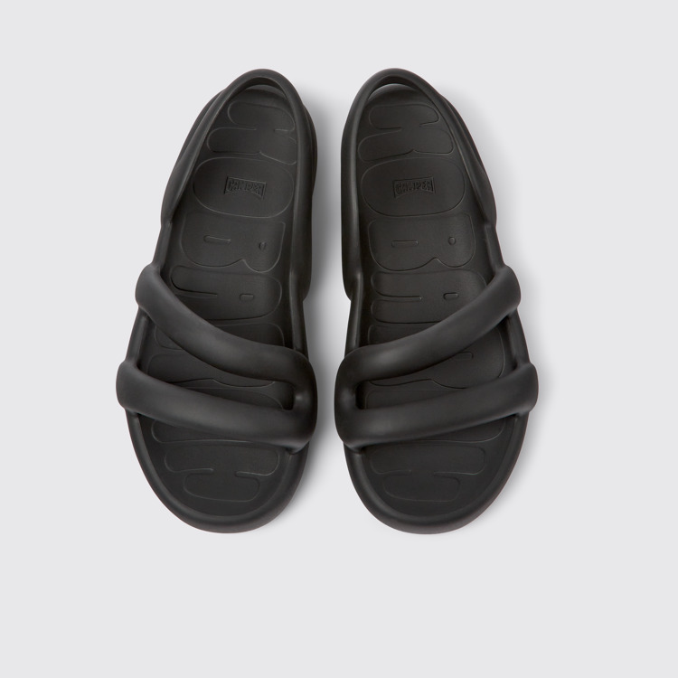 Overhead view of Kobarah Flat Black EXTRALIGHT Sandals for Men.