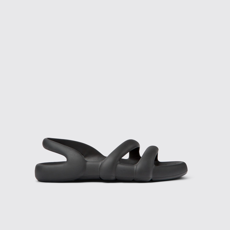 Side view of Kobarah Flat Black EXTRALIGHT Sandals for Men.