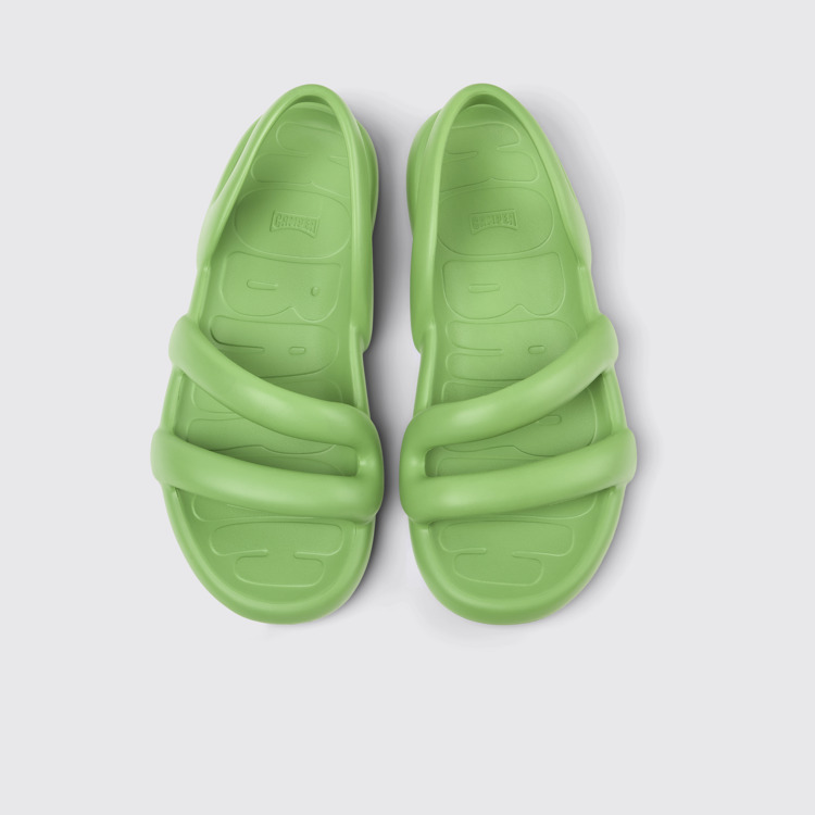 Overhead view of Kobarah Flat Green unisex Sandal