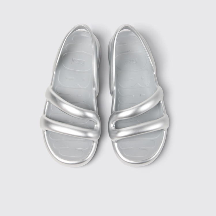 Overhead view of Kobarah Flat Silver Outsoles Sandals for Men.