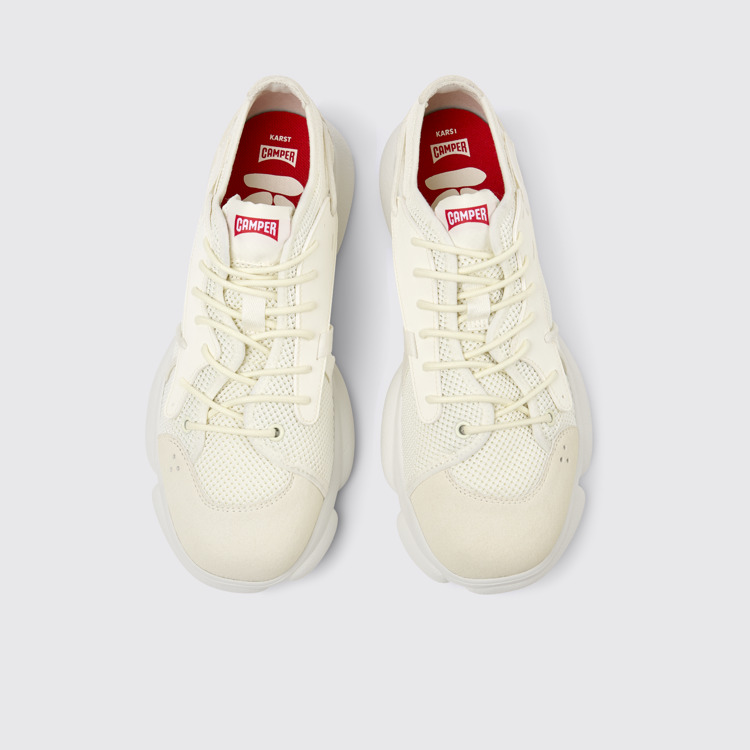 Overhead view of Karst Sorona® White Textile Sneaker for Men