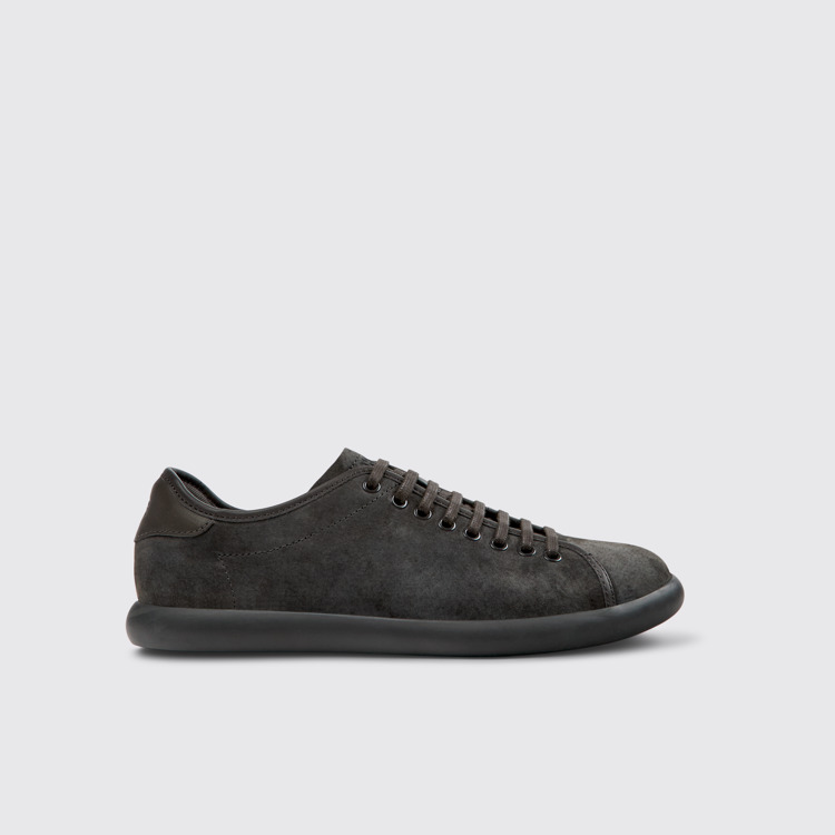 Side view of Pelotas Soller Gray Nubuck and Leather Sneakers for Men.