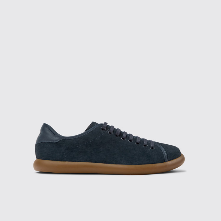 Side view of Pelotas Soller Blue Nubuck and Leather Men's Sneakers.