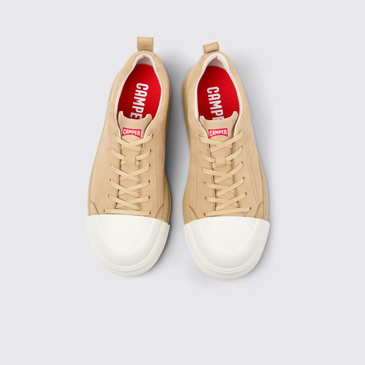 Junction Runner Beige Herrensneaker aus Nubukleder.