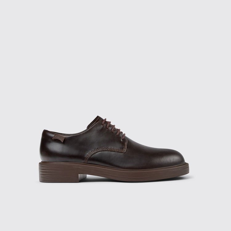 Side view of Dean Brown leather shoes for men