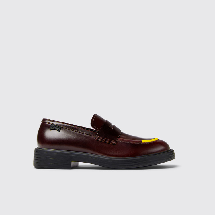 Side view of Twins Burgundy leather shoes for men