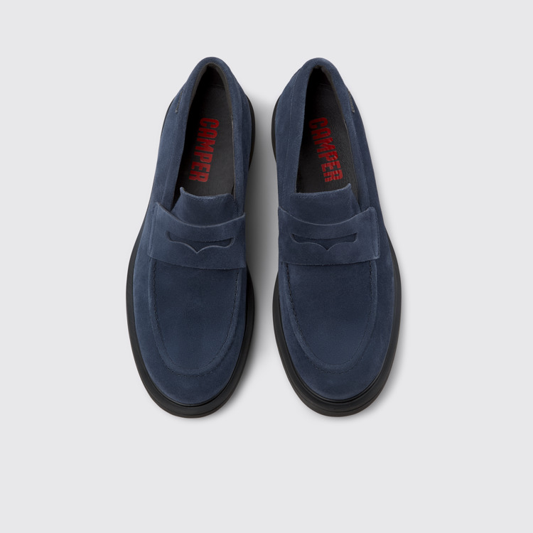 Overhead view of Norman Blue Nubuck Men's Shoes.