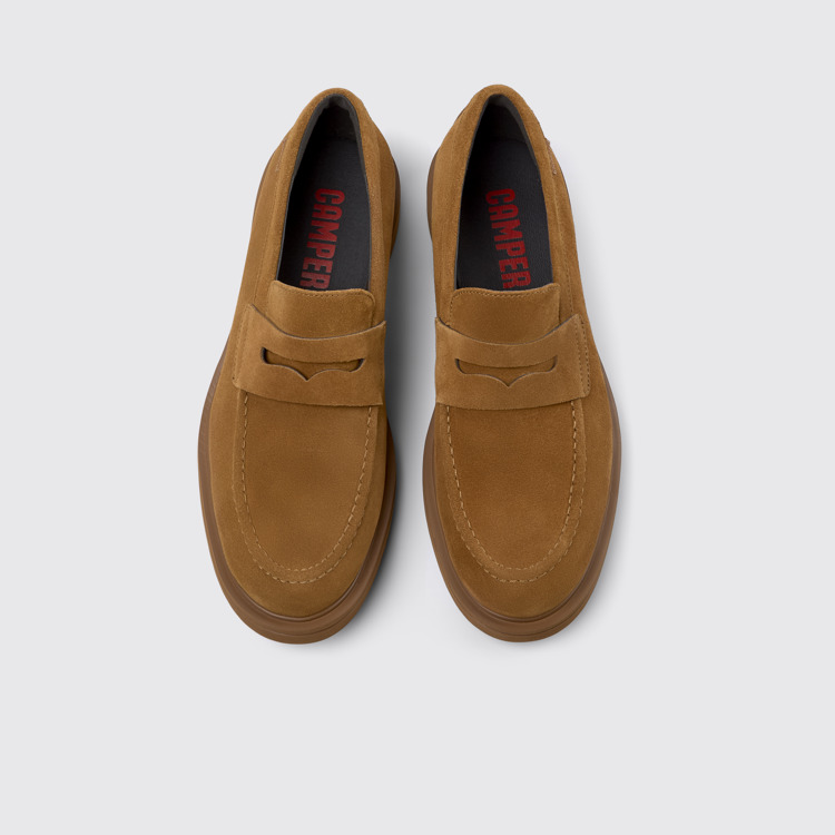 Overhead view of Norman Brown Nubuck Men's Shoes.