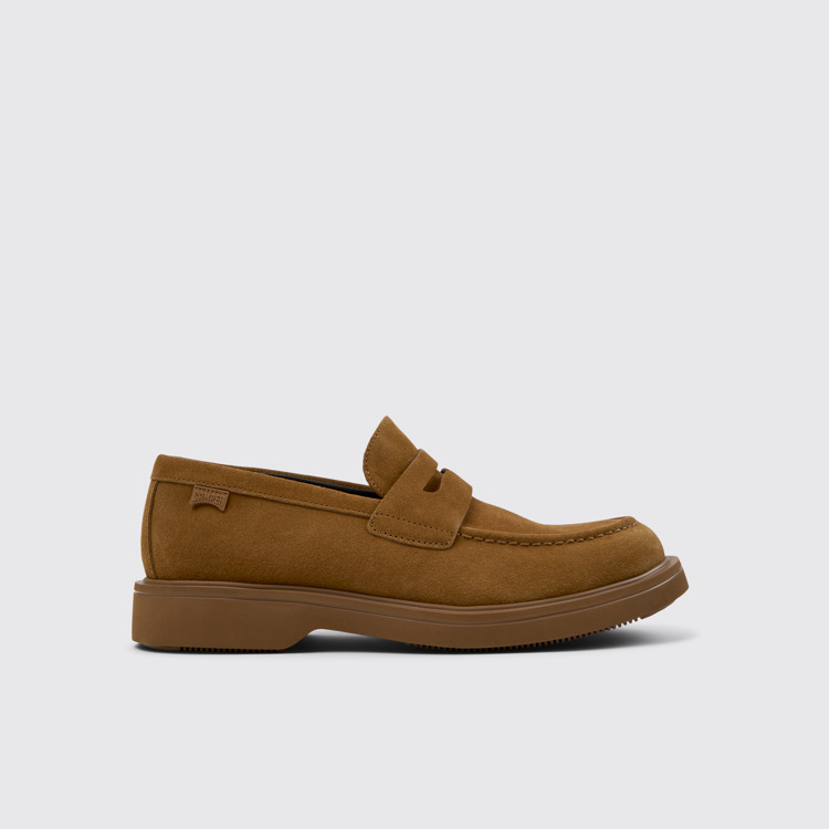 Side view of Norman Brown Nubuck Men's Shoes.