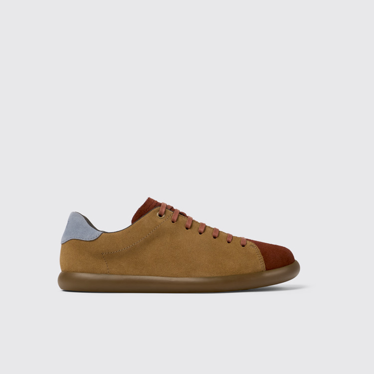 Twins Baskets en nubuck rouge et marron pour homme