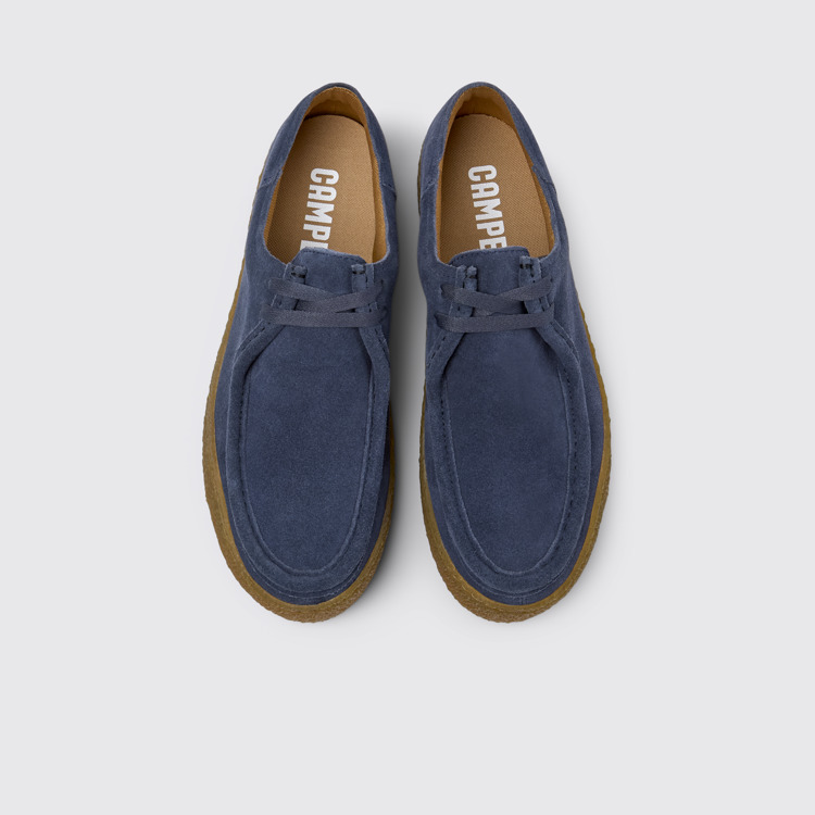 Overhead view of Peu Terreno Blue nubuck shoes for men