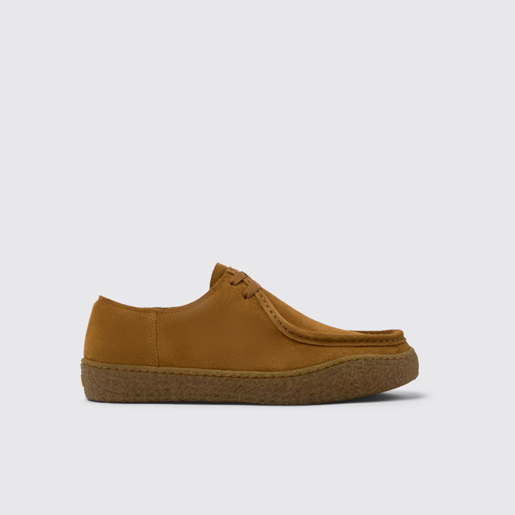 Side view of Peu Terreno Brown Nubuck Shoe for Men.