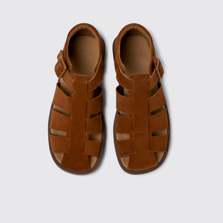 Overhead view of Don Brown Nubuck Sandals for Men.