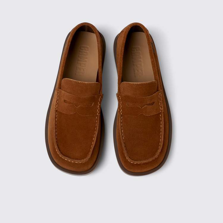 Overhead view of Don Brown Nubuck Shoes for Men.