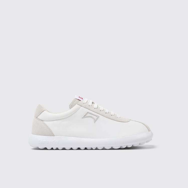 Side view of Pelotas XLite White Recycled PET and Nubuck Men's Sneakers.