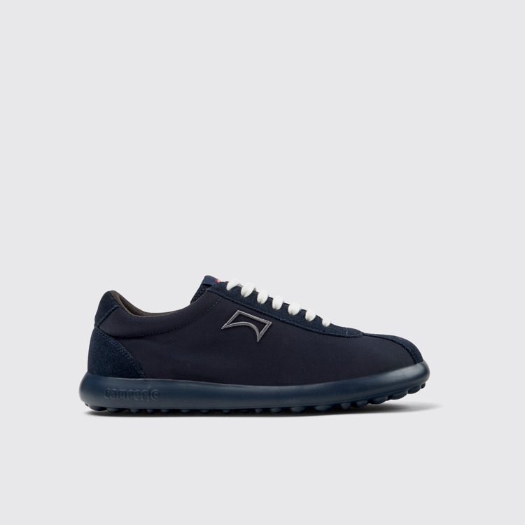 Side view of Pelotas XLite Blue Recycled PET and Nubuck Men's Sneakers.