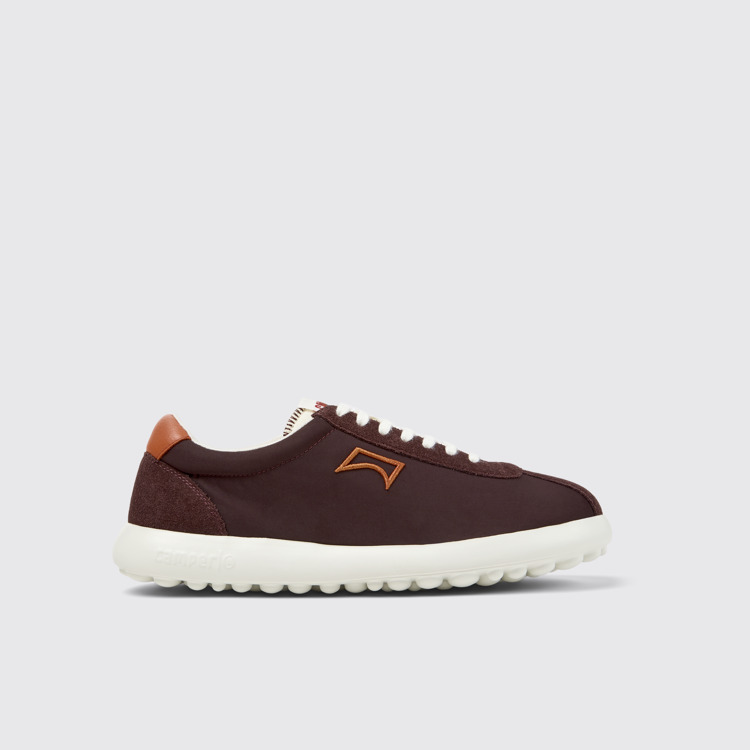 Side view of Pelotas XLF Burgundy Textile and Nubuck Sneakers for Men.
