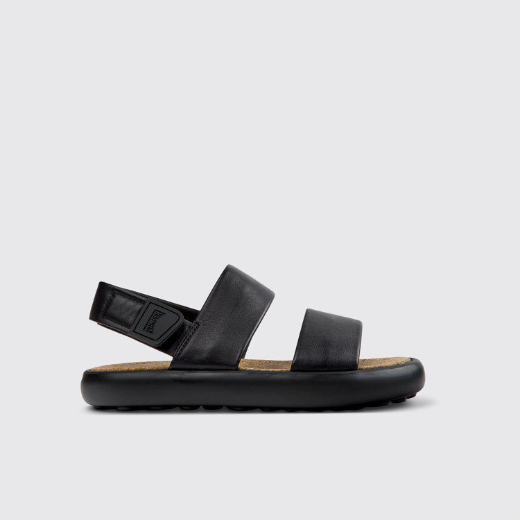 Side view of Pelotas Flota Black Leather Men's Sandals.