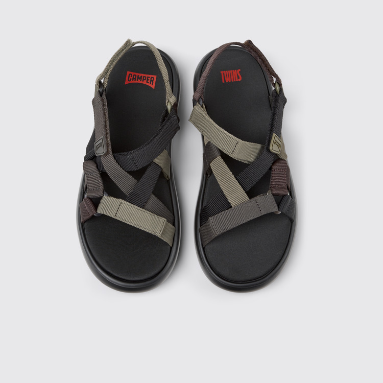 Overhead view of Twins Multicolor Recycled PET Sandals for Men.