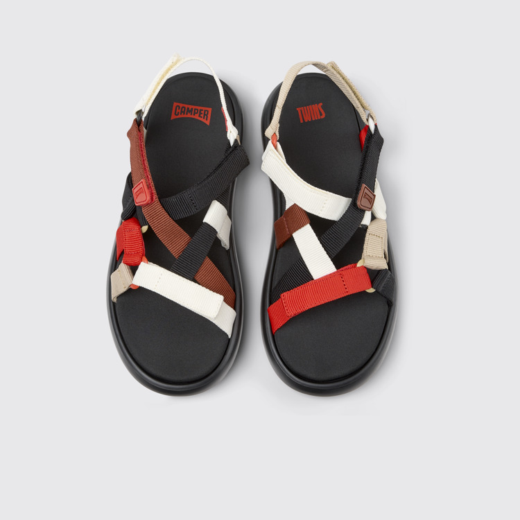 Overhead view of Twins Multicolor Recycled PET Sandals for Men.