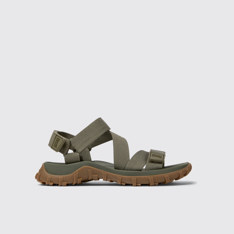 Side view of Drift Trail Sandal Green Recycled PET Sandals for Men.