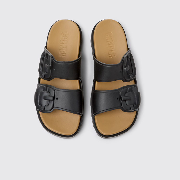 Brutus Sandal Zwarte synthetische sandaal voor heren.