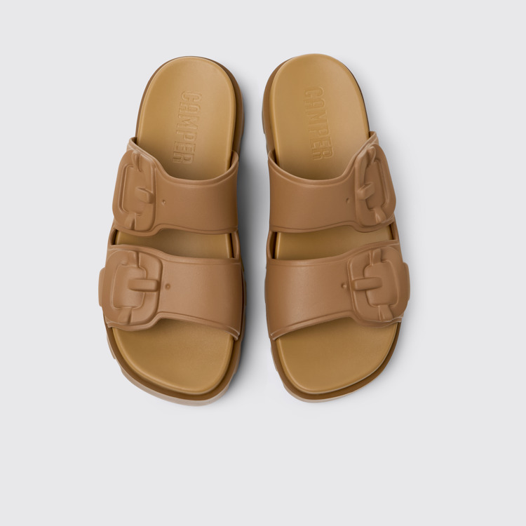 Overhead view of Brutus Sandal Brown Synthetic Sandals for Men.