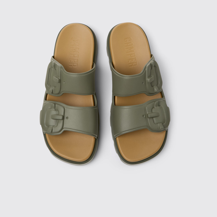 Overhead view of Brutus Sandal Green Synthetic Sandals for Men.