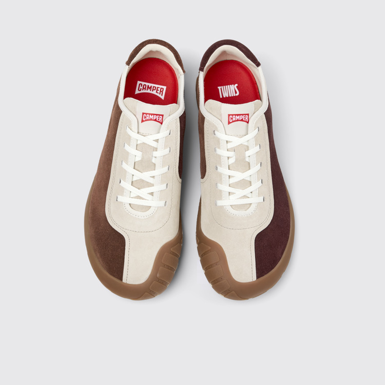 Overhead view of Twins Multicolor Suede and Nubuck Sneakers for Men.